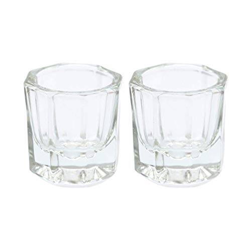 GBSTORE 2 Nail Art Acrylic Liquid Powder Dappen Dish Glass Crystal Cup Glassware Tools