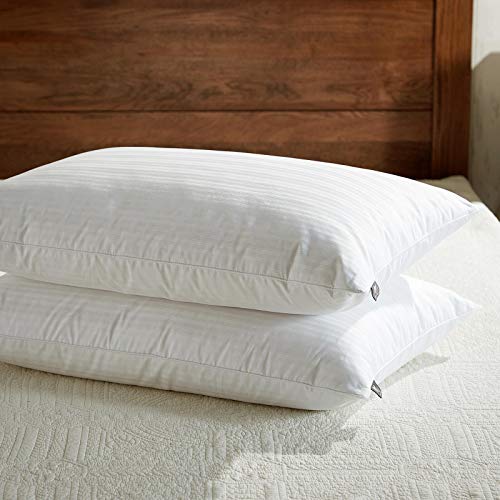 Book Cover downluxe Goose Feather Down Pillow - Set of 2 Bed Pillows for Sleeping with Premium 100% Cotton Shell, Queen