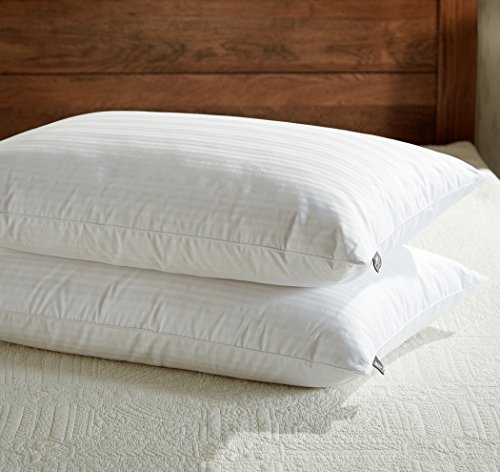 Book Cover downluxe Goose Feather Down Pillow - Set of 2 Bed Pillows for Sleeping with Premium 100% Cotton Shell,King