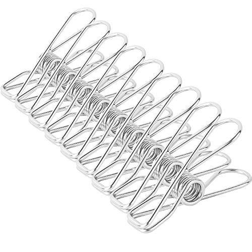 40PCS Multi-purpose Stainless Steel Wire , Clothespins Cord Clothes Pins Utility Clips,Hooks for Home/Office