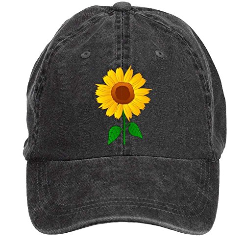 Forlia Sunflower Clipart Baseball Cap Velcro Adjustable Unisex Hat