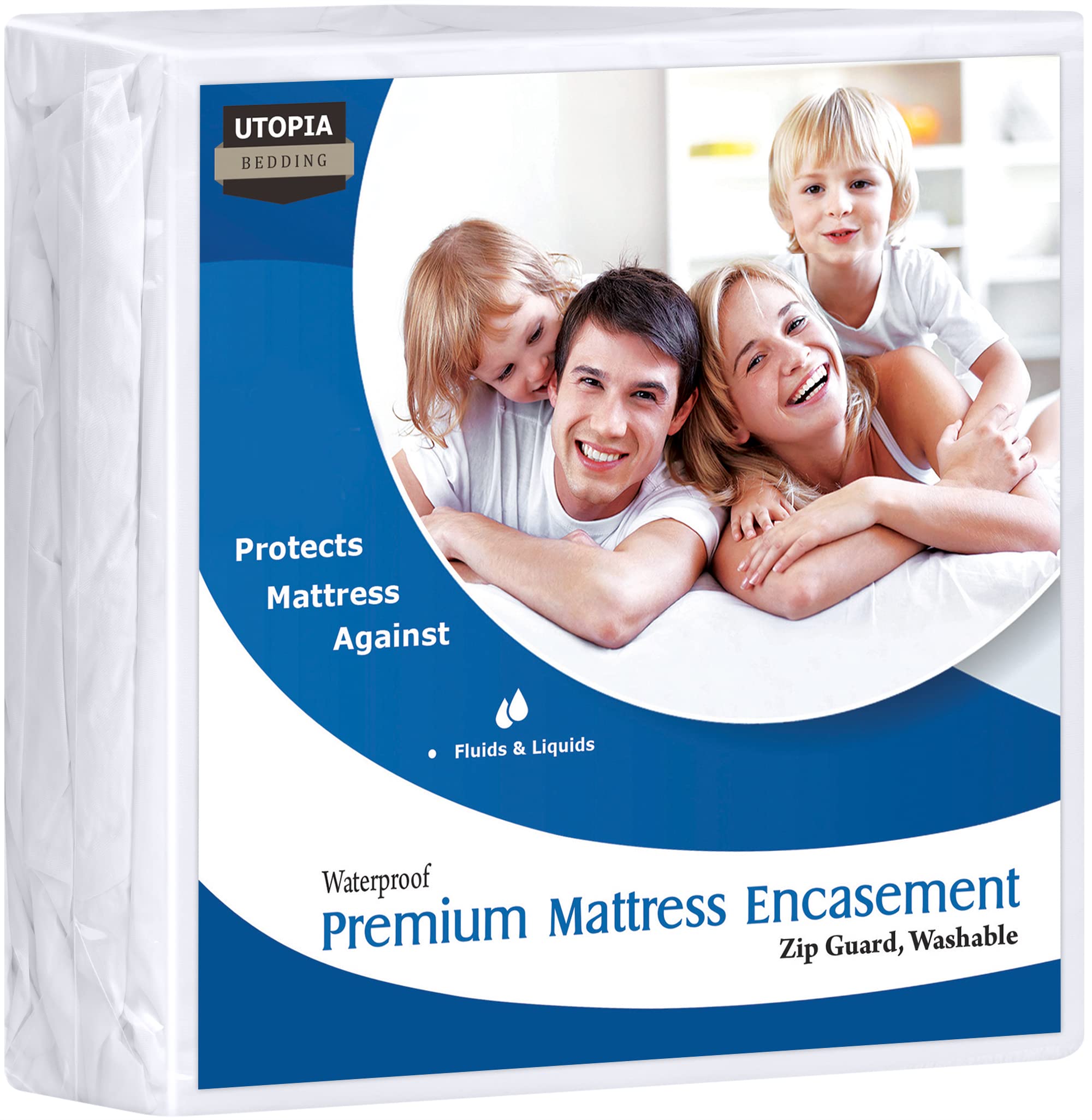Book Cover Utopia Bedding Premium Zippered Mattress Encasement (Fits 12 Inches Mattress, King) - Waterproof and Bed Bug Proof Mattress Protector - Six-Sided Mattress Cover King 12
