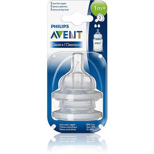 Book Cover Philips AVENT Anti-Colic Nipple, Clear, 2 Slow Flow, 2 Count