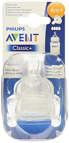 Book Cover Philips ID SCF424/27 Philips Avent Anti-Colic Nipple, Fast Flow 6m+, 2 pack
