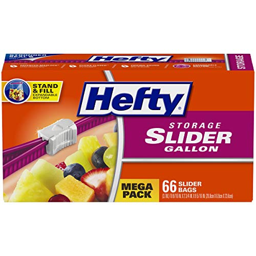 Book Cover Hefty Slider Storage Bags, Gallon Size, 66 Count