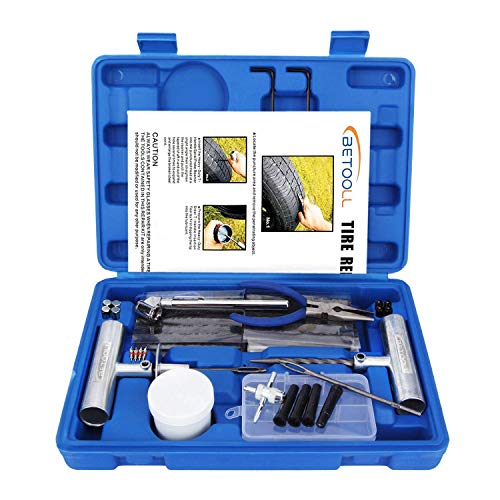 Book Cover BETOOLL 67Pc Tire Repair Kit for Car, Motorcycle, ATV, Jeep, Truck, Tractor Flat Tire Puncture Repair [ Full Refund for Any Dissatisfaction ]