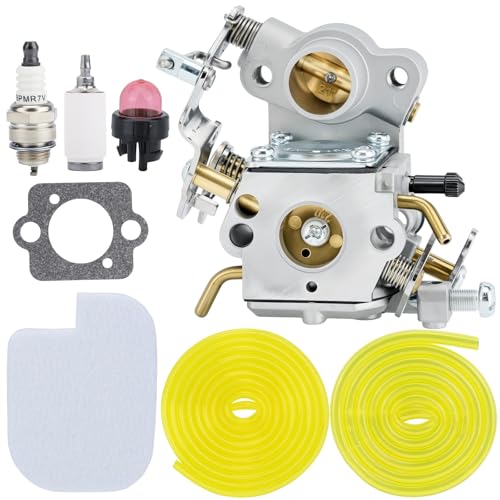 HIPA C1M-W26 Carburetor with 530057925 Air Filter Fuel Line Filter Tune-up Kit for Poulan P3314 P3416 P3816 P4018 PP3416 PP3516 PP3816 PP4018 PP4218 PPB3416 PPB4018 PPB4218 S1970 Power Gas Chainsaw