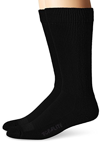 Top Flite Men's Diabetic Non-Binding Cushion Crew Ultra Dri Socks 2 Pair Pack