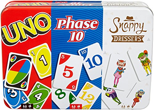 Book Cover Mattel Games: 3-in-1 - UNO, Phase 10, and Snappy Dressers (Tin Box)