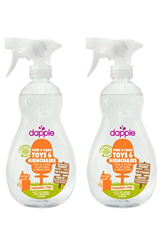 Book Cover Toy & High Chair Cleaner, Fragrance Free 16.9 Oz by Dapple (Pack of 2)