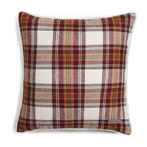 Book Cover Eddie Bauer Home Edgewood Plaid Red Sherpa Decorative Pillow, 1 Count (Pack of 1)
