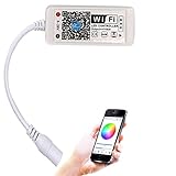SUPERNIGHT WiFi Wireless LED Smart Controller Working with Android and iOS System Mobile Phone Free App for 16.4ft 300 LEDs RGB LED Light Strips Compatible with Alexa Google Home