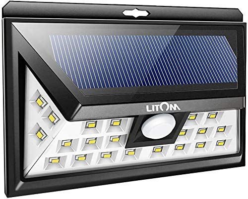 LITOM Original Solar Lights Outdoor, 3 Optional Modes Wireless Motion Sensor Light with 270Â° Wide Angle, IP65 Waterproof, Easy-to-Install Security Lights for Front Door, Yard, Garage, Deck
