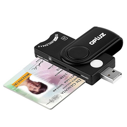 Multi-Function Smart Card Reader, CAC/DOD/SD HC/XC/MMC, RS&4.0 USB Memory Card Reader for Windows (32/ 64bit) XP/Vista/ 7/8/10/ Mac OS X