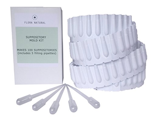 Suppository Molds - 2.25 ml (roll of 100 units) - Disposable - PLUS 5 Free 2ml Filling Pipettes by Flora Natural
