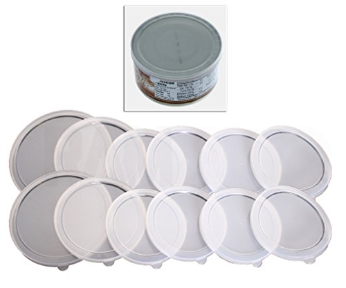 12 Piece Assorted Size 2 Large 2 Medium 8 small Plastic Can Covers Lids For Canned Goods or Pet Dog Cat Food (Save Food Fresh, Tight Seal- 2PK)