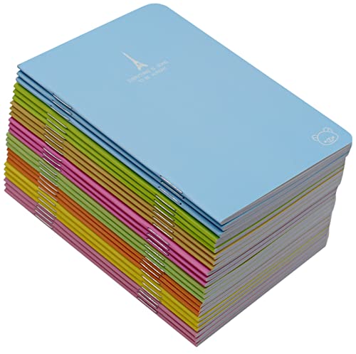 24 Pcs 4.9 Inch x 3.5 Inch Pocket Notebook 24 Sheets (48 Pages) 7mm College Ruled Portable Steno Notebooks Mini Notepads (24)