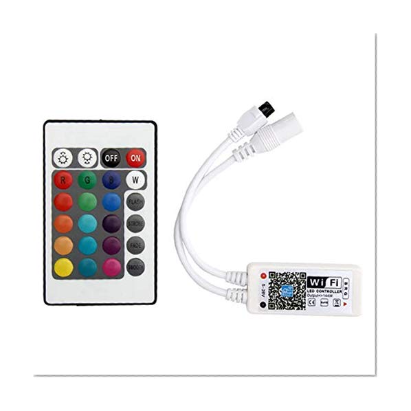 SUPERNIGHT WiFi Wireless LED Smart Controller Compatible with Alexa Google Home IFTTT,Working with Android iOS System Mobile Phone + 24 Keys Remote Controller for RGB LED Light Strips