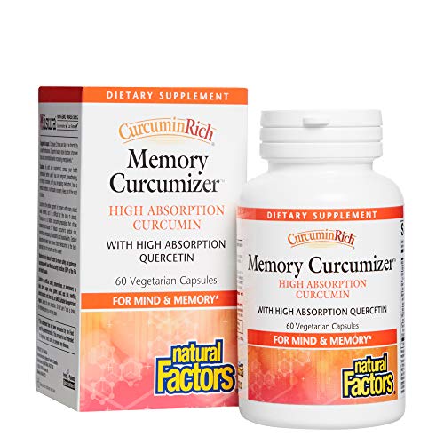 CurcuminRich Memory Curcumizer by Natural Factors, Supports Brain Function and Natural Inflammatory Response with Bacopa and Resveratrol, 60 capsules (30 servings)