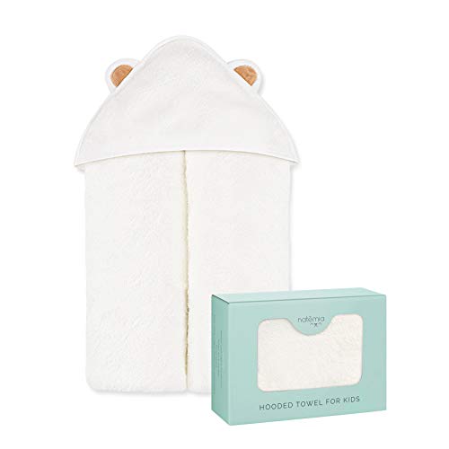 Natemia Extra Soft Rayon from Bamboo Baby Hooded Towel | Super Absorbent and Hypoallergenic | Sized for Infant and Toddler