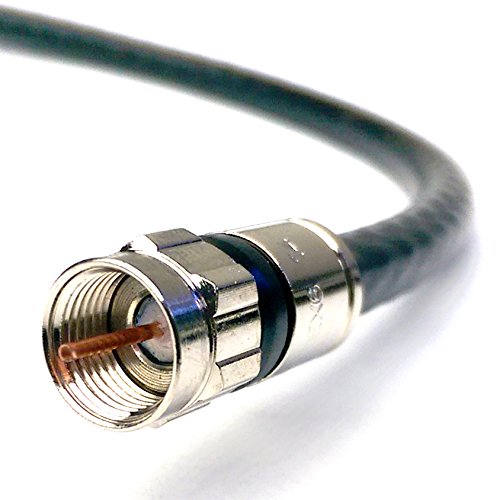 50ft RG6 Coaxial Cable Weather Seal Anti Corrosion Brass Compression CONNECTORS Assemble in USA UL ETL Rated CATV RoHS 75 Ohm RG6 Digital Audio Video BROADBAND Internet Cable
