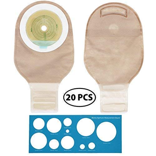 LotFancy 20 Drainable Pouches - Ostomy Bags with Closure for Colostomy Ileostomy Stoma Care, Cut-to-Fit, One-Piece System, Pack of 20