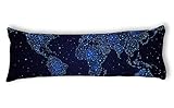 AILOVYO Galaxy World Machine Washable Silky Shiny Satin Decorative Body Pillow Case Cover, 20-Inch x 54-Inch