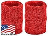 Unique Sports Thick Wristbands, One Size, Red