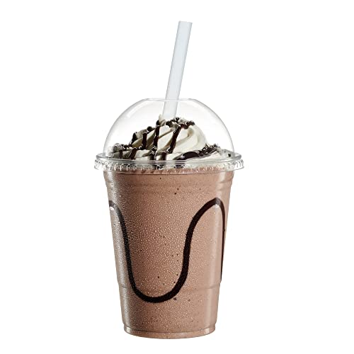 GUSTO [16 oz. - 50 Count Clear Plastic Cups With Dome Lids - Perfect for Smoothies, Milkshakes, and To-Go Beverages (Formerly Comfy Package)