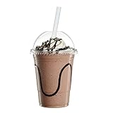 GUSTO [16 oz. - 50 Count Clear Plastic Cups With Dome Lids - Perfect for Smoothies, Milkshakes, and To-Go Beverages (Formerly Comfy Package)