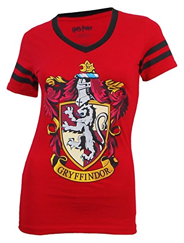 Book Cover HARRY POTTER Gryffindor Juniors V-Neck T-Shirt - Red (Small)