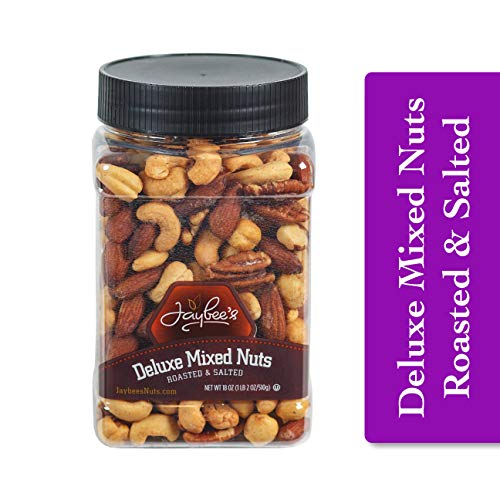 Book Cover Jaybees Roasted Salted Deluxe Mixed Nuts (18 oz) Great for Holiday Gift Giving or Healthy Nutrition Snack - Cashews, Almonds, Brazil Nuts, Pecans, Hazelnuts, Filberts - Keto & Vegan friendly Snacks