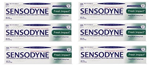 Sensodyne Toothpaste Fresh Impact Travel Size 0.8 Oz (Pack of 6)