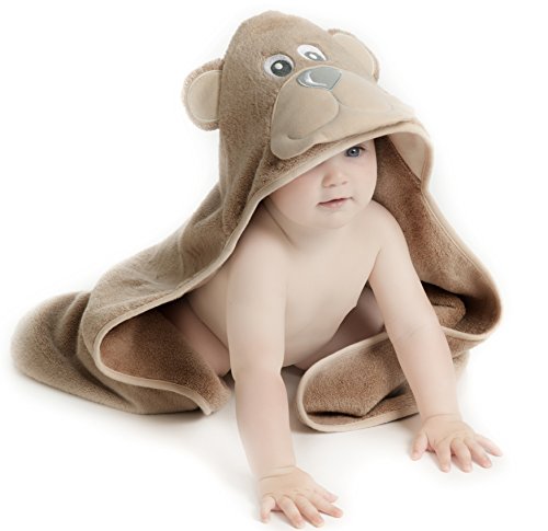 Book Cover Little Tinkers World Bear Hooded Baby Towel, Natural Cotton, 30x30-Inch (Bear)