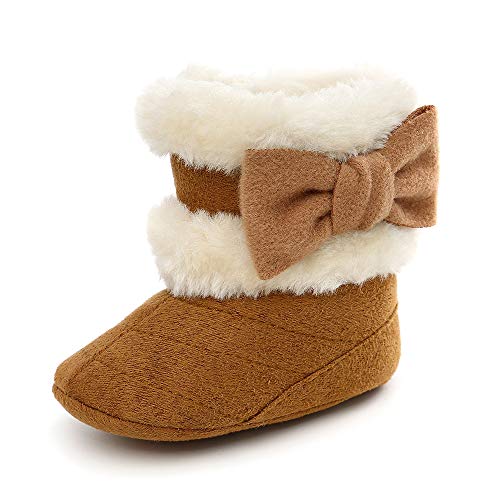 Book Cover Estamico Baby Girl Plush Winter Snow Bowknot Boots