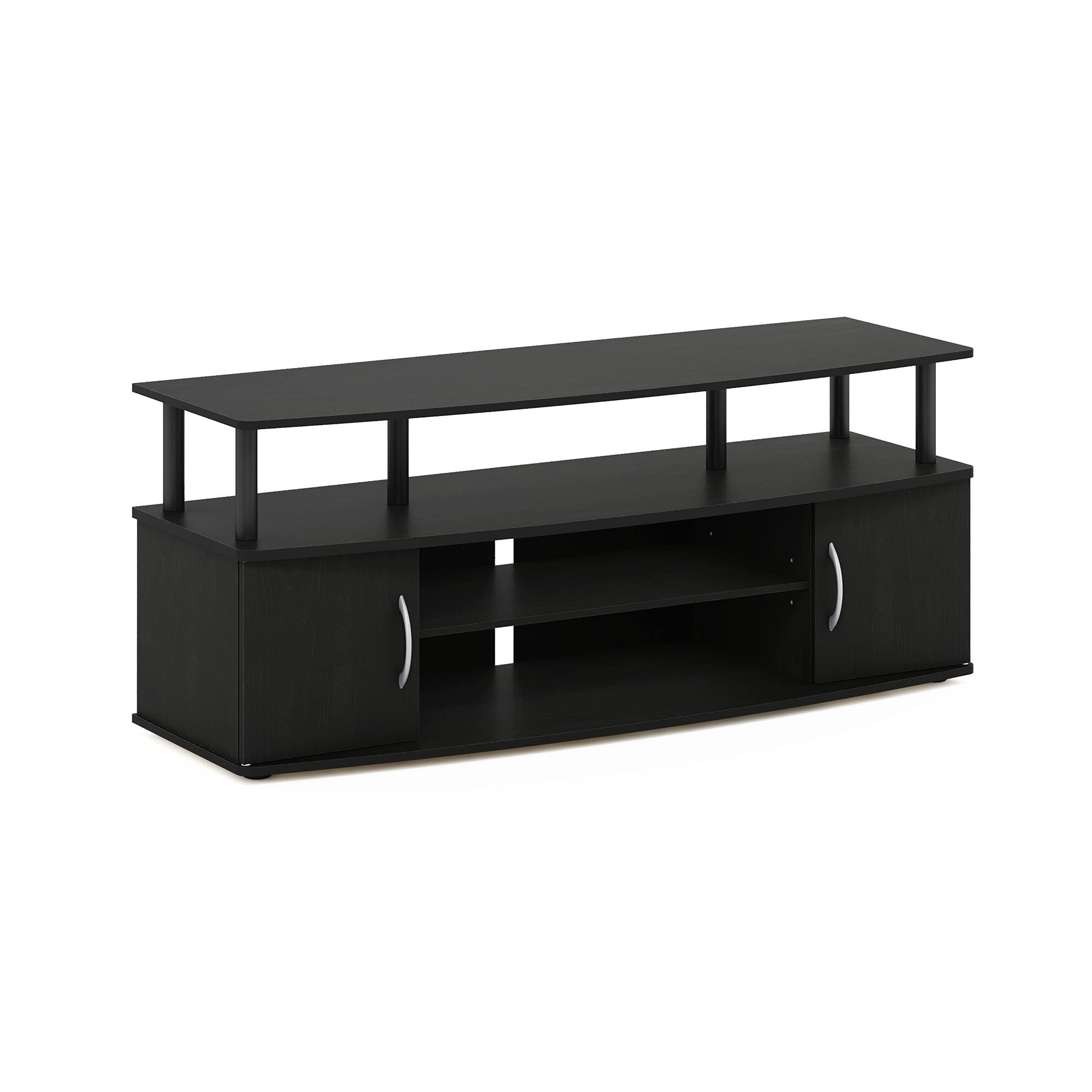 Book Cover Furinno JAYA Large Entertainment Stand for TV Up to 55 Inch, Blackwood Blackwood 55 Inch Plastic Pole