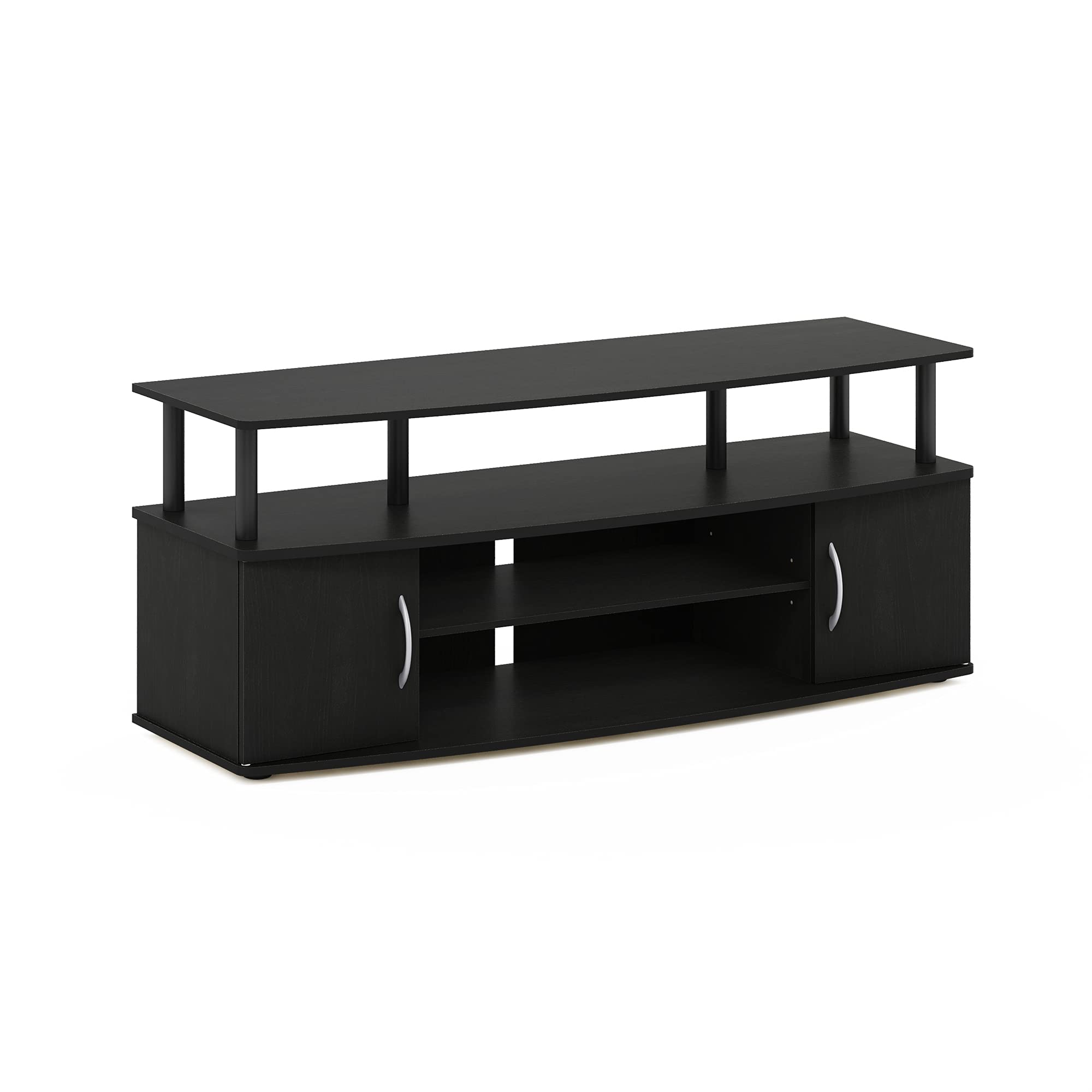 Furinno JAYA Large Entertainment Stand for TV Up to 55 Inch, Blackwood Blackwood 55 Inch Plastic Pole