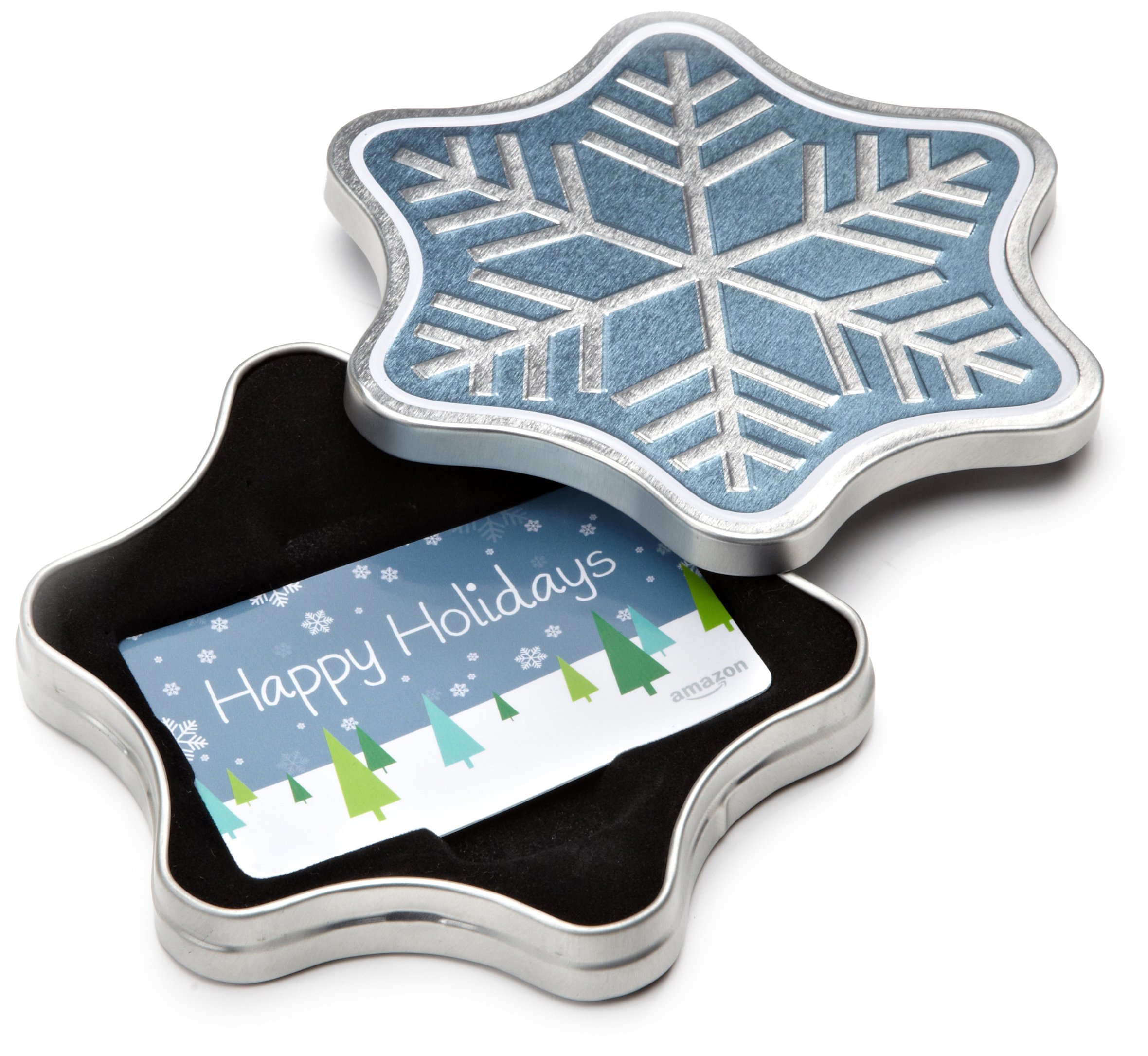 Book Cover Amazon.com Gift Card in a Holiday Gift Box (Various Designs) 0 Snowflake Tin