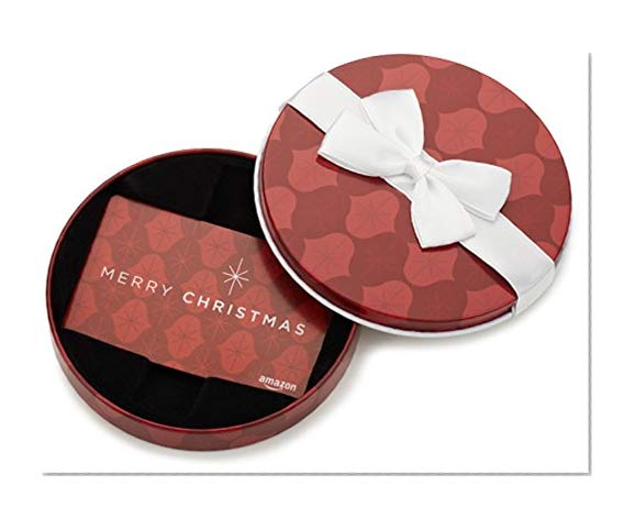 Book Cover Amazon.com Gift Card in a Red Ornament Tin (Merry Christmas Card Design)