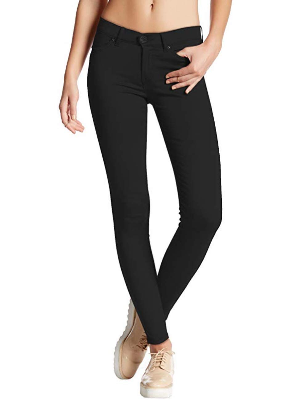 Hybrid Womens Hyper Ultra Stretch Comfy Boot Cut and Skinny Leg Work Casual Pants Small Skinny Black Skinny