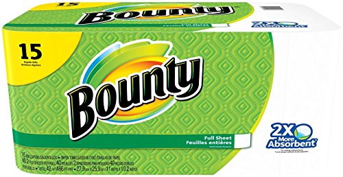 Book Cover Bounty Paper Towels, White, 15 Regular Rolls