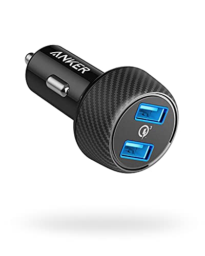 Book Cover Car Charger, Anker Quick Charge 3.0 39W Dual USB Car Charger Adapter, PowerDrive Speed 2 for Galaxy S10/S9/S8/S7/S6/Plus, Note 9, Poweriq for iPhone 11/XS/Max/XR/X/8/7, Ipad Pro, LG, Nexus, and More