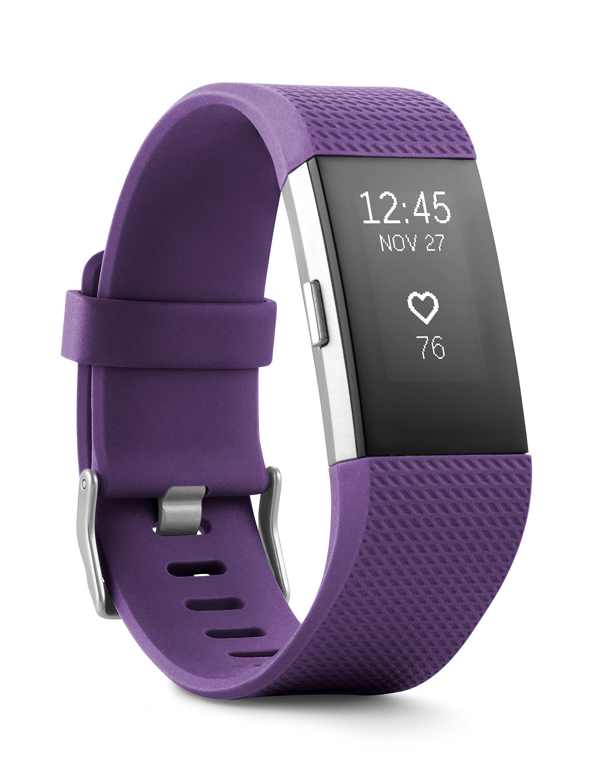 Book Cover Fitbit Charge 2 Heart Rate + Fitness Wristband, Plum, Large (US Version) Plum Large (Pack of 1)