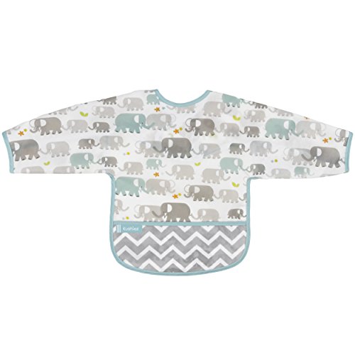 'Kushies B1174Â UK Long Sleeved Bib"Clea Nbib, Elephants, 6-12Â Months, White