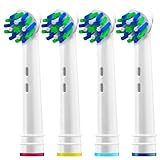 Alayna Replacement Brush Heads Compatible with Oral-B Braun – Pack of 4 Cross Bristle Electric Toothbrush Replacement Heads – Fits Most Oral-B Handles