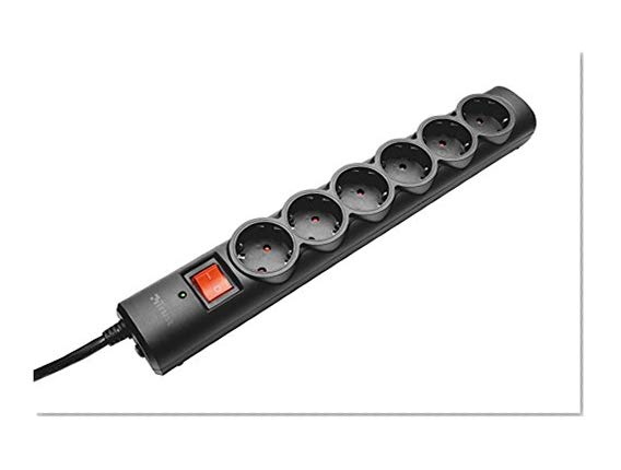 Trust 21059 Surge Guard Surge Protector with 6 Ports Black