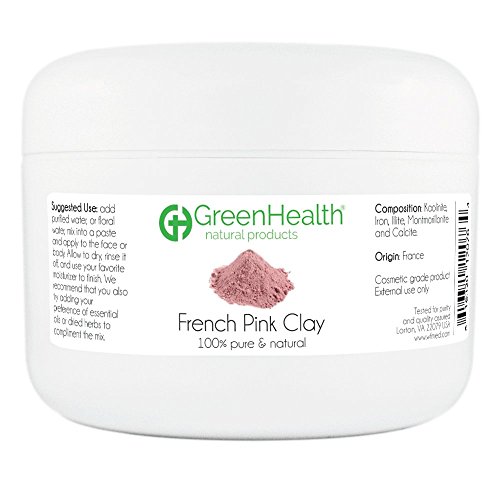 GreenHealth French Pink Clay Powder, 6 oz - 100% Pure & Natural