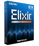 Elixir Strings, Electric Guitar Strings, Nickel Plated Steel with NANOWEB Technology, Longest-Lasting Bright Tone with Comfortable Feel, 8 String Light 10-74