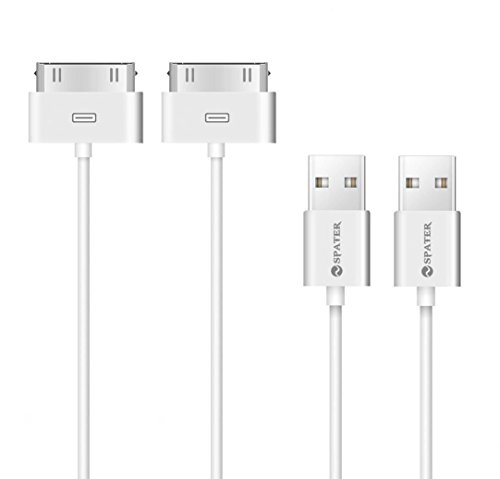 Book Cover iPhone 4s Cable, 30-Pin USB Sync and Charging Data Cable for iPhone 4/4S/3G/3GS, iPad 1/2/3, and iPod (5'/1.5 Meter) - Pack of 2