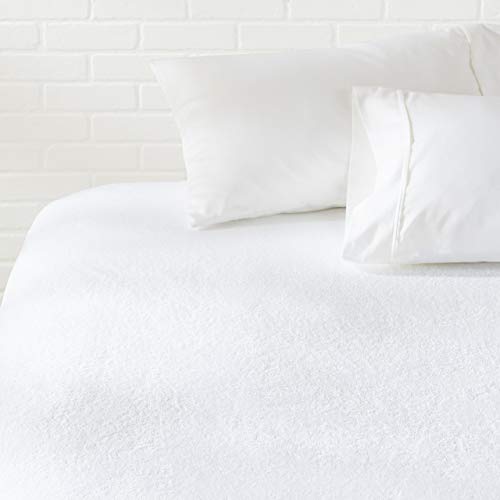 AmazonBasics Hypoallergenic Waterproof Fitted Mattress Protector Cover - Queen